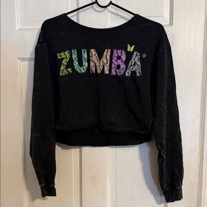 Zumba Fitness Black Cropped Sweatshirt